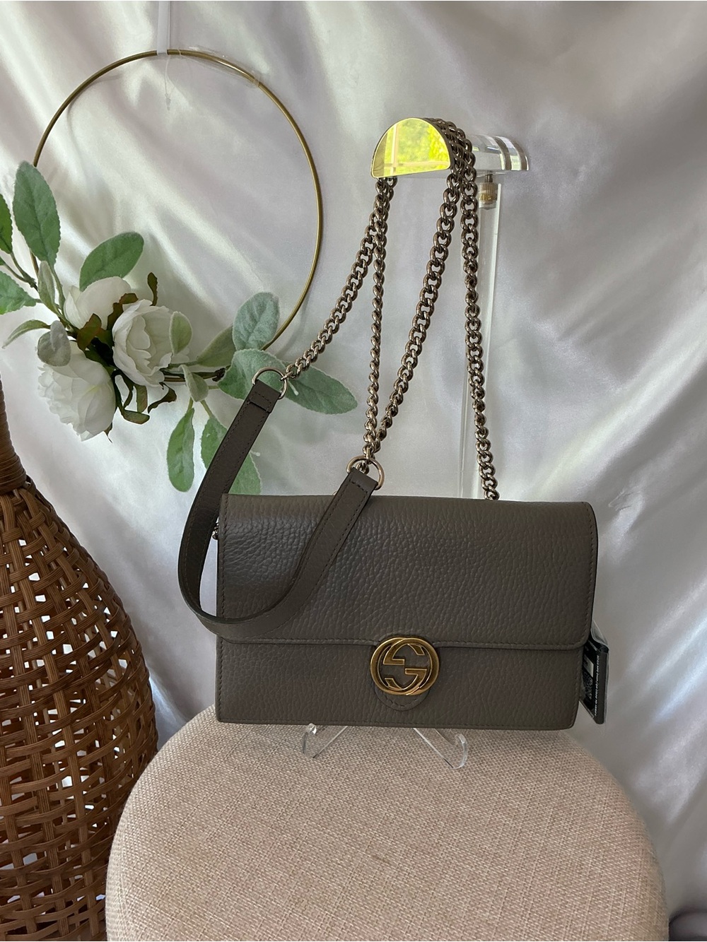 EUC Gucci GG Wallet on Chain Crossbody w COA
